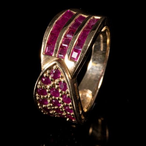 FREE POST 9 kt. Yellow gold - Ring - 1.08 ct Ruby EXPÉDITION INTERNATIONALE SUIV&hellip;