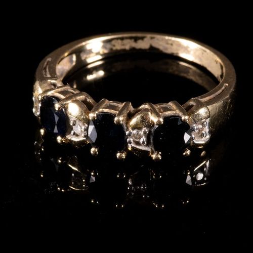 FREE POST 14 kt. Gold - Ring - 1.20 ct Sapphire - KOSTENLOSER INTERNATIONALER VE&hellip;