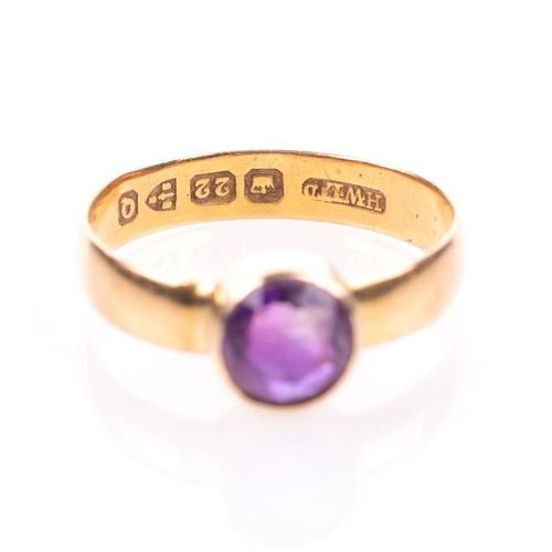FREE POST 22 kt. Yellow gold - Ring - 1.30 ct Amethyst EXPÉDITION INTERNATIONALE&hellip;