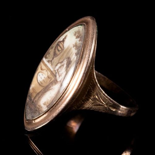 FREE POST Georgian Pink Gold Memorial Mourning Ring KOSTENLOSER INTERNATIONALER &hellip;