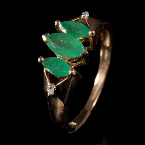 FREE POST 9 kt. Yellow gold - Ring - 0.60 ct Emerald - 我们所有的商品都是免费的国际追踪运输（Albinu&hellip;