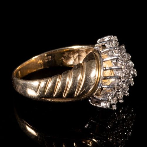 FREE POST 10 kt. Yellow gold - Ring - 0.40 ct Diamond EXPÉDITION INTERNATIONALE &hellip;