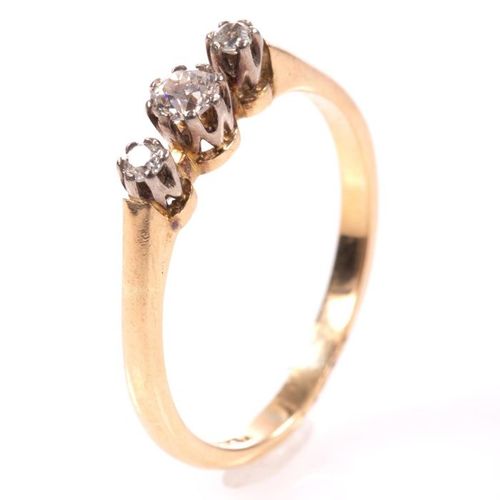 FREE POST 18 kt. Yellow gold - Ring - 0.40 ct Diamonds KOSTENLOSER INTERNATIONAL&hellip;