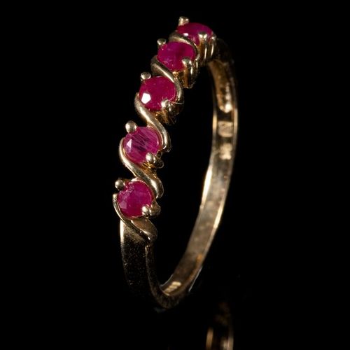 FREE POST 9 kt. Yellow gold - Ring - 0.25 ct Rubies SPEDIZIONE GRATUITA INTERNAZ&hellip;