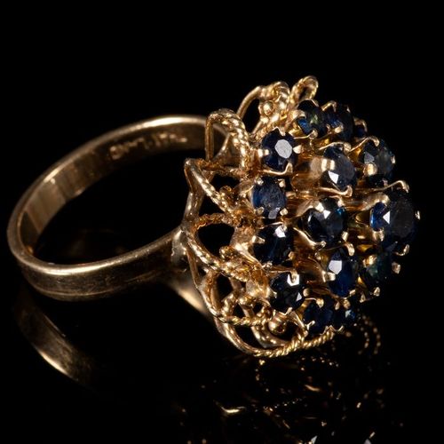FREE POST 14 kt. Yellow gold - Ring - 3.05 ct Sapphire KOSTENLOSER INTERNATIONAL&hellip;