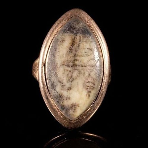FREE POST Georgian Pink Gold Memorial Mourning Ring EXPÉDITION INTERNATIONALE SU&hellip;