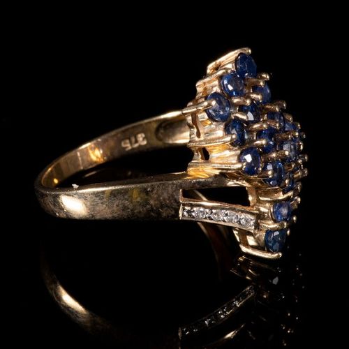 FREE POST 9 kt. Yellow gold - Ring - 2.10 ct Sapphire KOSTENLOSER INTERNATIONALE&hellip;