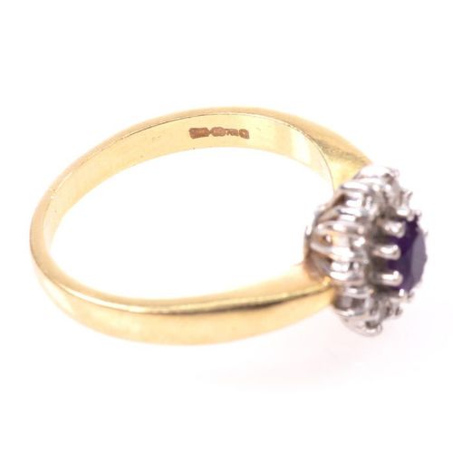 FREE POST 18 kt. Yellow gold - Ring Amethyst - EXPÉDITION INTERNATIONALE SUIVIE &hellip;