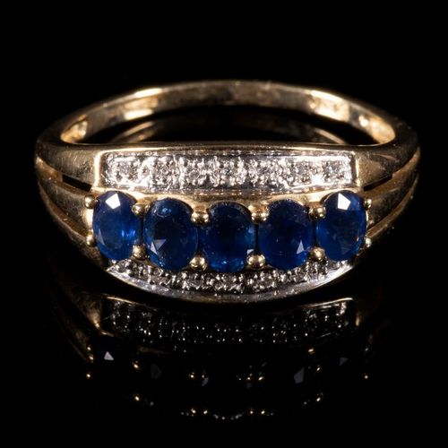 FREE POST 9 kt. Yellow gold - Ring - 1.50 ct Sapphire EXPÉDITION INTERNATIONALE &hellip;