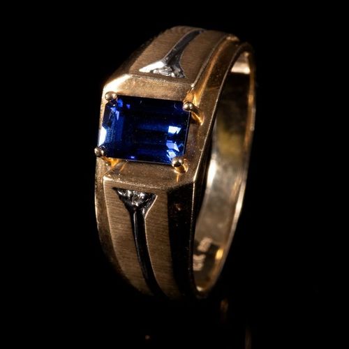 FREE POST 10 kt. Yellow gold - Ring - 1.05 ct Sapphire EXPÉDITION INTERNATIONALE&hellip;