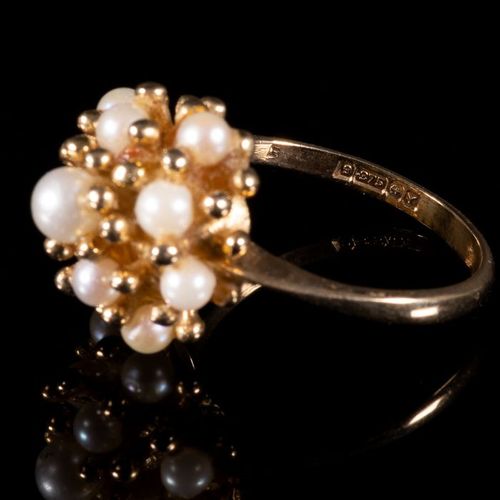 FREE POST 9 kt. Yellow gold - Ring Pearl EXPÉDITION INTERNATIONALE SUIVIE GRATUI&hellip;