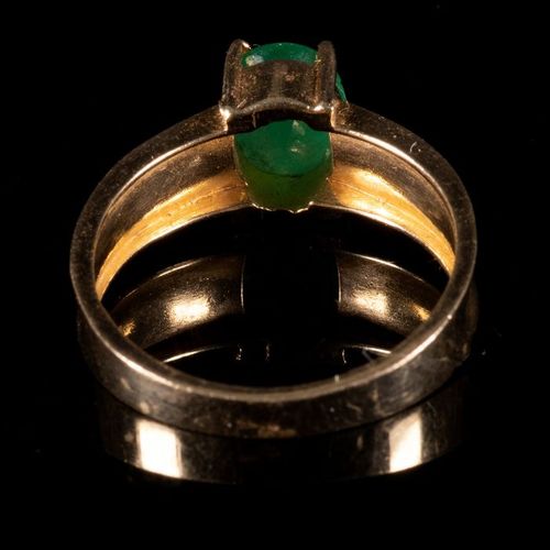 FREE POST 14 kt. Yellow gold - Ring - 1.10 ct Emerald EXPÉDITION INTERNATIONALE &hellip;