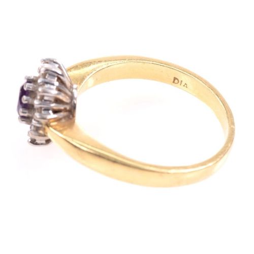 FREE POST 18 kt. Yellow gold - Ring Amethyst - EXPÉDITION INTERNATIONALE SUIVIE &hellip;