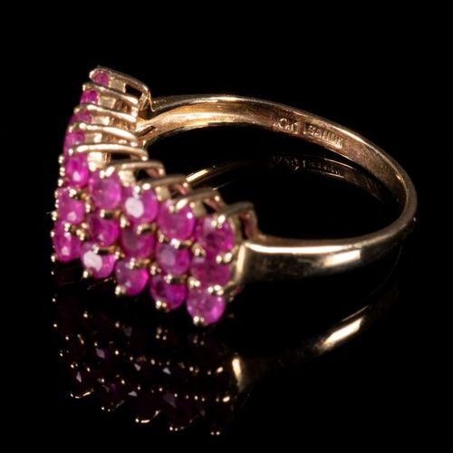 FREE POST 10 kt. Yellow gold - Ring - 1.35 ct Ruby 我们所有的商品都是免费的国际追踪运输（Albinus将在拍&hellip;