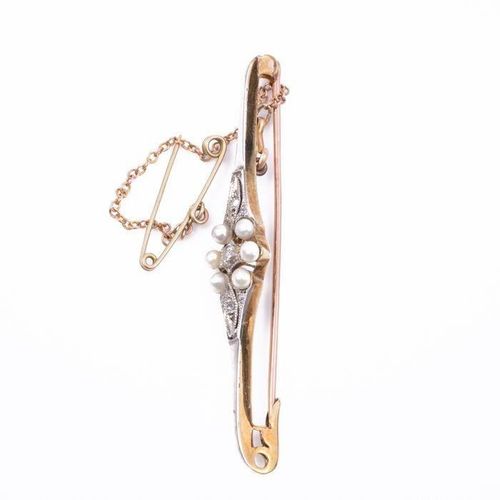 FREE POST 18 kt. Yellow gold, Platinum - Brooch SPEDIZIONE GRATUITA INTERNAZIONA&hellip;