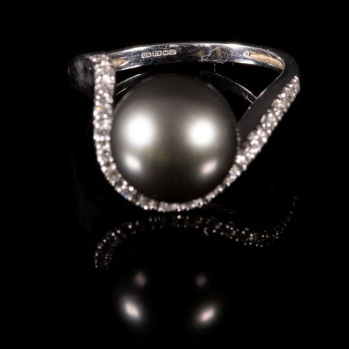 FREE POST 9 kt. White gold - Ring Tahiti Pearl - EXPÉDITION INTERNATIONALE SUIVI&hellip;