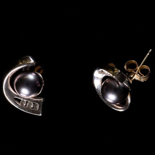 FREE POST 14 kt. White gold - Earrings Tahiti Pearl 我们所有的商品都是免费的国际追踪运输（Albinus将在&hellip;