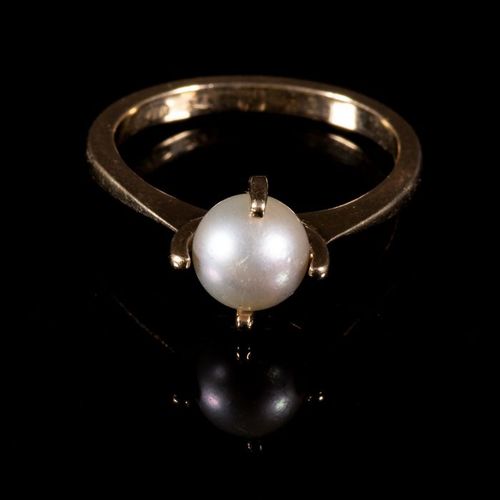 FREE POST 9 kt. Yellow gold - Ring Pearl FREE INTERNATIONAL TRACKED SHPPING ON A&hellip;