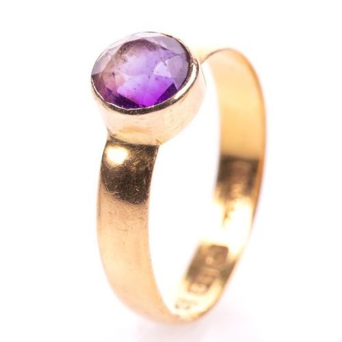 FREE POST 22 kt. Yellow gold - Ring - 1.30 ct Amethyst EXPÉDITION INTERNATIONALE&hellip;