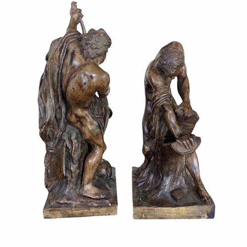 Null 仿照埃德姆-杜蒙，法国，1722-1775年和雅克-布索，法国，1681-1740年，一对19世纪末的克罗顿的米罗和尤利西斯青铜雕像

克罗顿的雕像在&hellip;