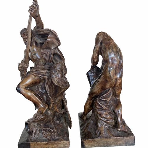 Null 仿照埃德姆-杜蒙，法国，1722-1775年和雅克-布索，法国，1681-1740年，一对19世纪末的克罗顿的米罗和尤利西斯青铜雕像

克罗顿的雕像在&hellip;