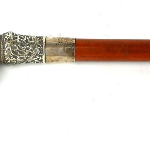 Null 查尔斯-霍纳，伯明翰，1894年，银质骑马手杖

手柄是狗头的形状，有银质的演示带。