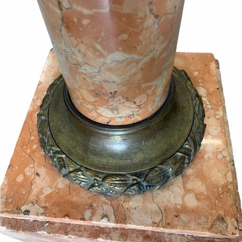 Null A 19TH CENTURY PINK MARBLE AND GILT METAL MOUNTED COLUMN WITH CORINTHIAN CA&hellip;