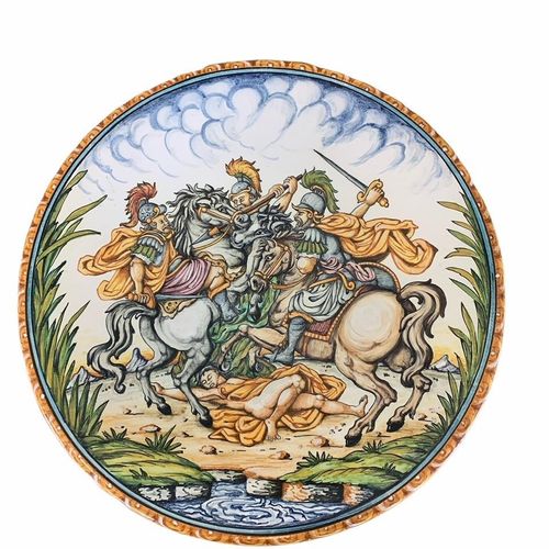 Null AN ITALIAN MAJOLICA RENAISSANCE STYLE CHARGER

Painted with a dramatic batt&hellip;