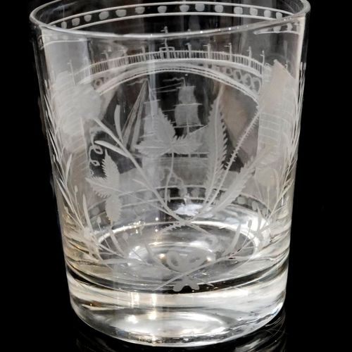 Null AN EARLY 19TH CENTURY SUNDERLAND BRIDGE GLASS TUMBLER

Engraved and etched &hellip;