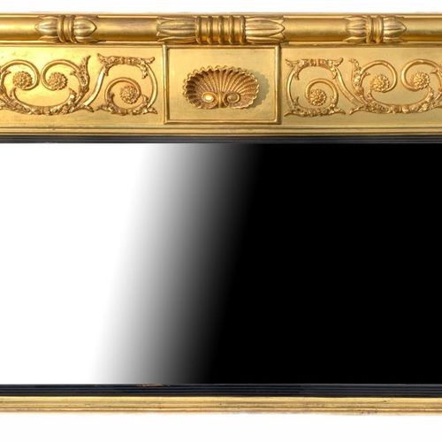 Null 19世纪摄政时期的鎏金木罩杯镜

饰有滚动的树叶和贝壳装饰。

(高74.5厘米 x 长8厘米 x 宽118厘米)