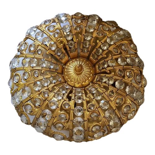 Null A STYLISH 1970?S GILT METAL CEILING LIGHT/PLAFONNIER _x000D_Having openwork&hellip;