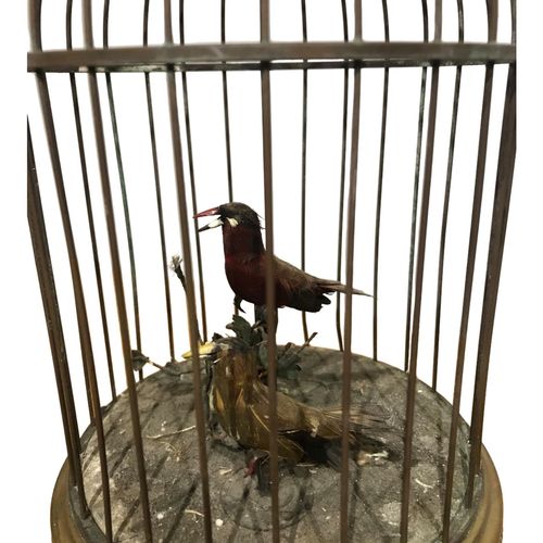 Null AN EARLY 20TH CENTURY WINDUP AUTOMATON CAGE HAVING TWO BIRDS.

(h 29.5cm x &hellip;