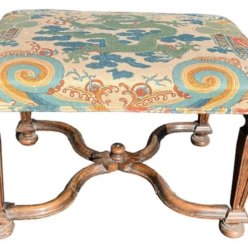Null A WILLIAM AND MARY DESIGN WALNUT STOOL

With a Chinese upholstered seat, ra&hellip;