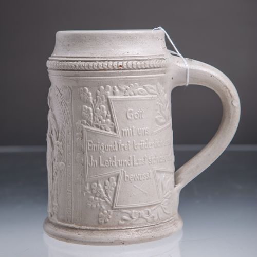 Null Ceramic jug (Third Reich), decor with iron cross and inscriptions, among ot&hellip;