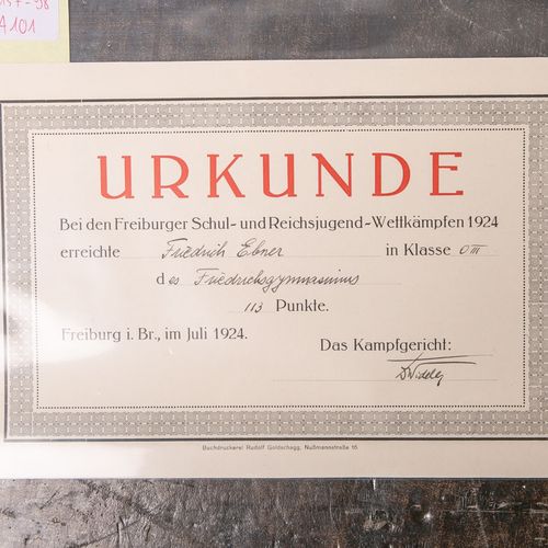 Null Certificate, "Bei den Freiburger Schul- und Reichsjugend-Wettkämpfen 1924",&hellip;