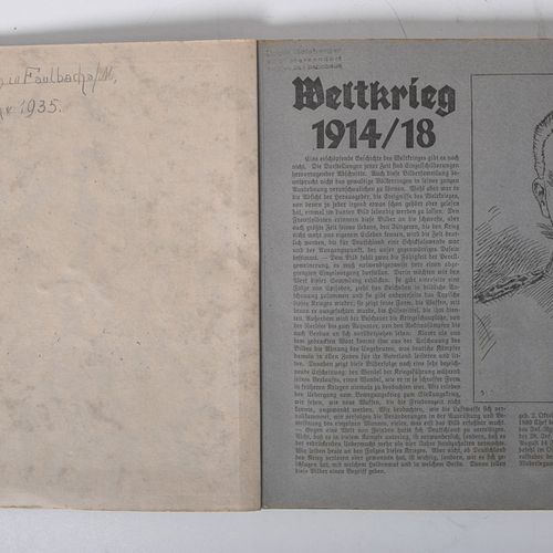 Null Erdal Sammelbildalbum, "Weltkrieg 1914/18", vollständig. Einband braunfleck&hellip;