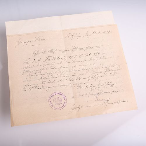Null Autorisation de prendre des photos datée du 21.9.1917 (WW1), Leutnant J.R. &hellip;