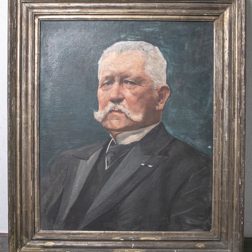 Null 未知艺术家（20世纪），保罗-冯-兴登堡的当代肖像，油/白，约60 x 50厘米，有框架。