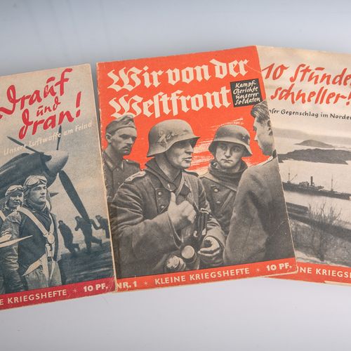 Null 3 folletos "Kleine Kriegshefte", entre ellos: a) el nº 1 "Wir von der Westf&hellip;