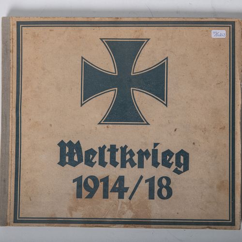 Null Erdal Sammelbildalbum, "Weltkrieg 1914/18", vollständig. Einband braunfleck&hellip;