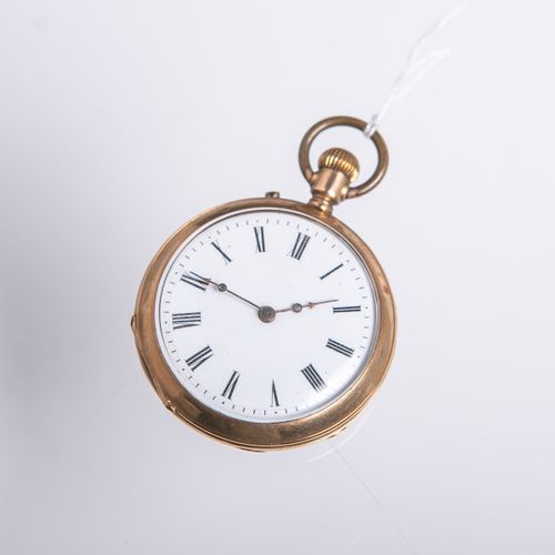 Null Reloj de bolsillo de señora 585 GG, esfera esmaltada con números romanos en&hellip;