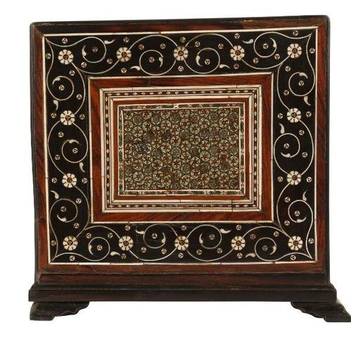 A 16TH CENTURY INDO-PORTUGUESE IVORY AND MICROMOSAIC INLAID TABLE CABINET GUJARA&hellip;