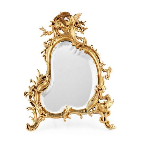 A FINE LATE 19TH CENTURY FRENCH GILT BRONZE TOILET MIRROR IN THE MANNER OF GABRI&hellip;