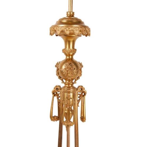 FRENCH 'JAPONISME' GILT BRONZE TORCHÈRE LAMP, ATTRIBUTED TO ÉDOUARD LIÈVRE (1828&hellip;