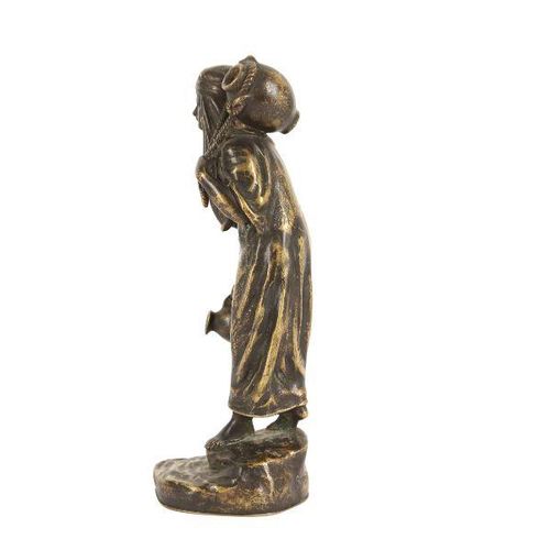 A SMALL LATE 19TH CENTURY FRENCH ORIENTALIST BRONZE FIGURE OF AN ARAB WATER CARR&hellip;