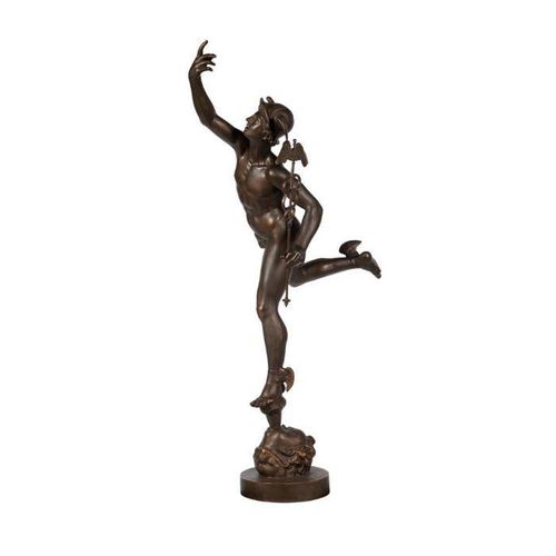 AFTER GIAMBOLOGNA MERCURY AFTER GIAMBOLOGNA MERCURY grande figure en fer patiné &hellip;