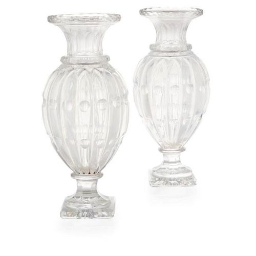 PAIR OF BACCARAT CUT-GLASS VASES LATE 19TH/ EARLY 20TH CENTURY PAIRE DE VASES EN&hellip;