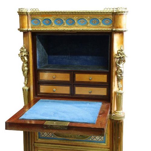 A 19TH CENTURY FRENCH NAPOLEON III KINGWOOD, ORMOLU AND PORCELAIN MOUNTED ESCRIT&hellip;