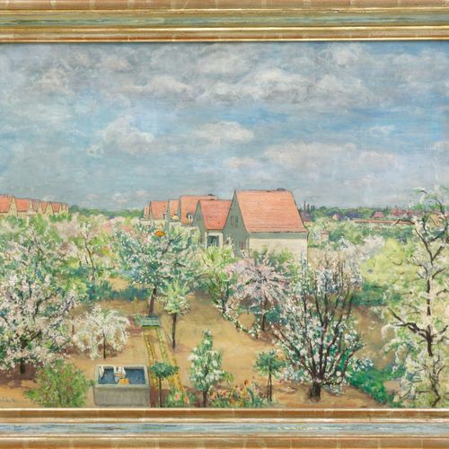 Paeschke, Paul, Siedlungs-Häuser im Frühling Paeschke, Paul (1875 Berlin - 1943 &hellip;