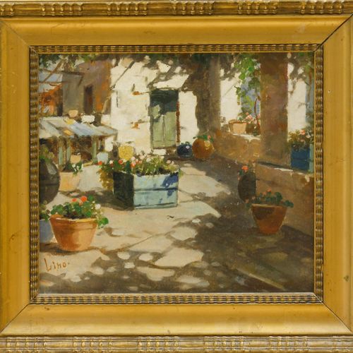 Lino, Gustave, Sonnendurchflutete Terrasse, Südfrankreich 利诺，古斯塔夫（1893年穆尔豪斯-1961&hellip;